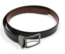 Bloomingdale's Men's Store Belt 38 Black Brown Genuine Leather Reversible Buckle