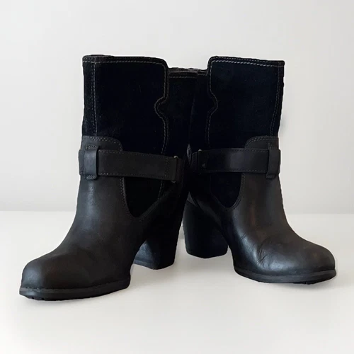 Timberland Anti Fatigue Earthkeeper Suede Waterproof Boots Womens 7 Black Biker