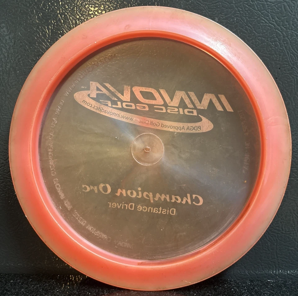 Innova Champion Orc PFN w/ Patent # Pink Clear w/ Green Foil 163g Used - Image 2 of 4