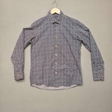 Visconti Black Men's Multicolored Long Sleeve Button Up Shirt Size Medium