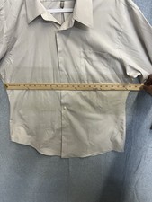 Van Heusen Dress Shirt Mens 17.5 34/35 XL Button Wrinkle Free Poplin Career
