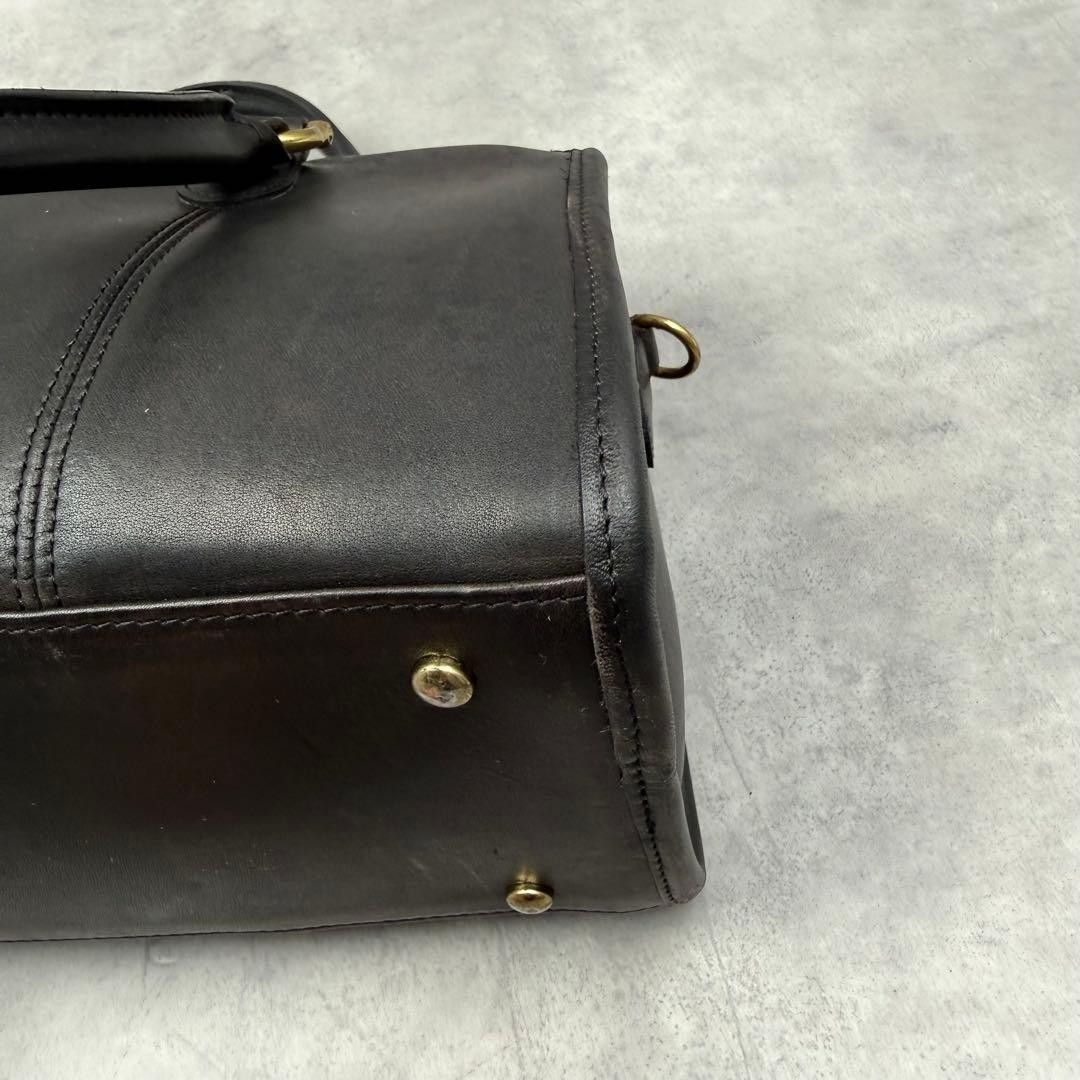 COACH 9871 Vintage Mini Boston Satchel Handbag Leather Black Used