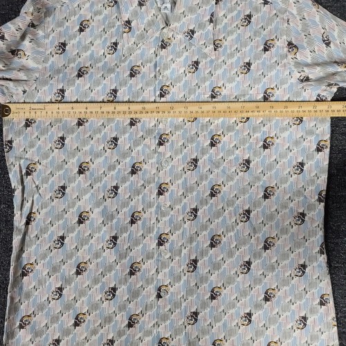 Vtg Montgomery Ward Button Up Shirt Mens 16 Long 34/35 Floral Geometric 70s 80s - Picture 5 of 10