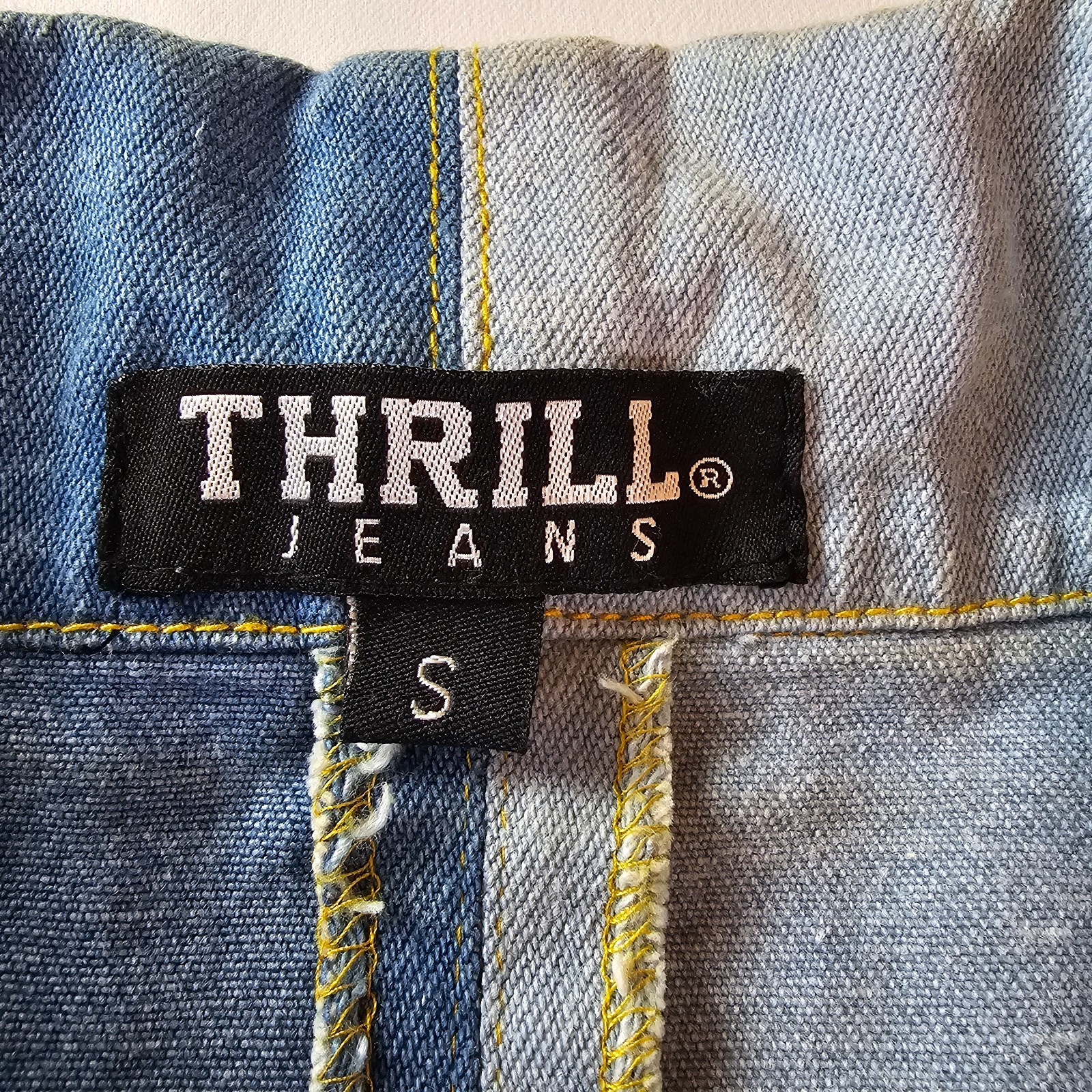 Thrill Jeans Two-Tone Patchwork Denim Jacket Sz S… - image 7