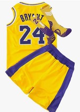 boys 6/7 short outfit yellow and purple