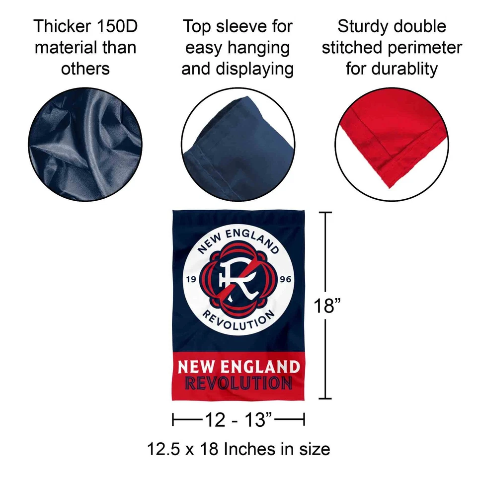 New England Revolution Two Sided Garden Flag and Yard Banner - Image 2 of 4