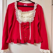 Preview of Angelic Pretty Long Sleeve Cut Saw Red Japan, Kawaii, Lolita, Stylish, Cute, Pop