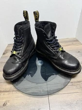 Dr. Martens Air Wair OS 8 hole boots yellow stitch lace up black Women’s Size 9