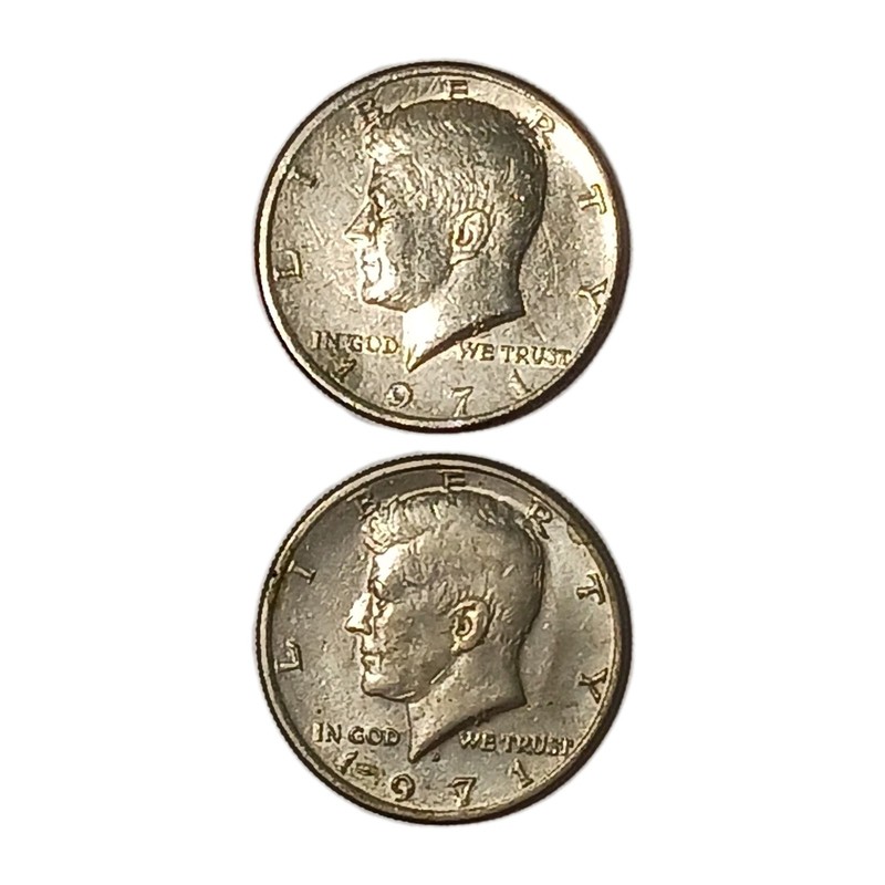1971 P & D Half Dollar Kennedy Half Dollar 50 Cent Coin Avg Circ