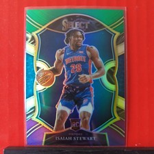 2020-21 Panini Select #76 Isaiah Stewart (RC) Green White Purple Prizm Pistons 