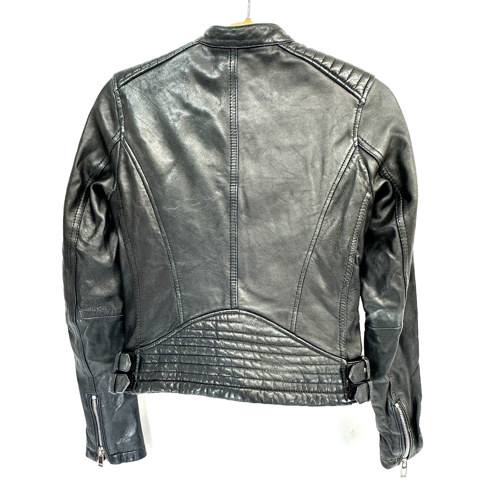 Zara Basic Leather Motorcycle Jacket XS Womens Mo… - image 2