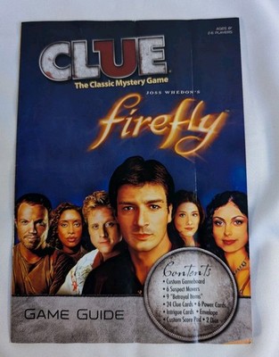 Clue Firefly Replacement Parts Lot Movers Weapons Cards Dice USAopoly 2014