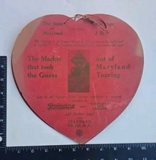 RARE 1922 STANDARD OIL NJ Polarine Advertising Valentine's Day Menu Baltimore