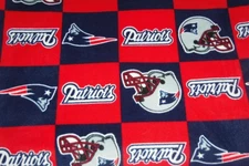 NFL New England Patriots Squares Fleece Craft Sewing Fabric by the Yard 2010 NEW
