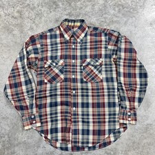 Vintage Levis Shirt Mens Large Red Blue Plaid Long Sleeve Button Down Casual 90s
