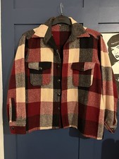 Vintage Red, Black And Cream Checkered Shirt/jacket. Size Men’s Medium