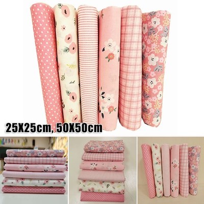 6 Teile Quilten Konvolut Patchwork Baumwollstoff Handarbeit DIY Nähen Basteln Blumen