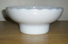 VINTAGE E.O. BRODY CO. M2000 MILK GLASS PEDESTAL CANDY DISH BOWL CLEVELAND, OH
