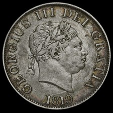 1819 George III Milled Silver Half Crown, VF