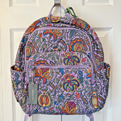 NWT Vera Bradley Bancroft Backpack Marrakesh NEW School Book Bag Travel Purple