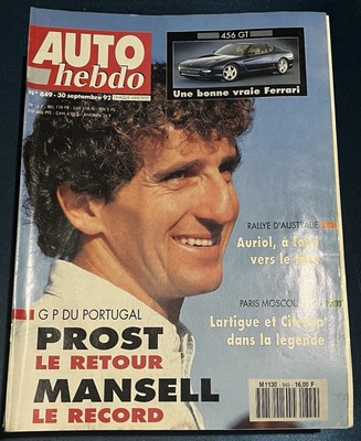 Auto Hebdo N°668 Du 22 Mars 1989 – Guide F1 Sbarro V12 XM Ferrari McLaren