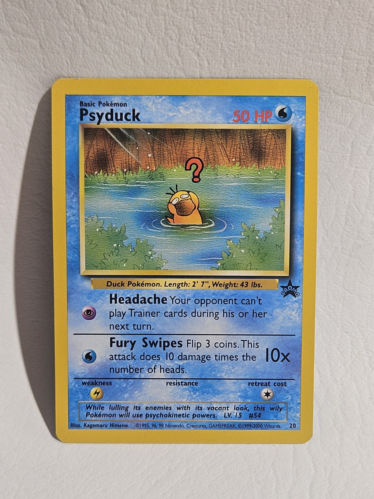 Pokemon NM Psyduck Card Black Star Promo #20 WOTC Clean