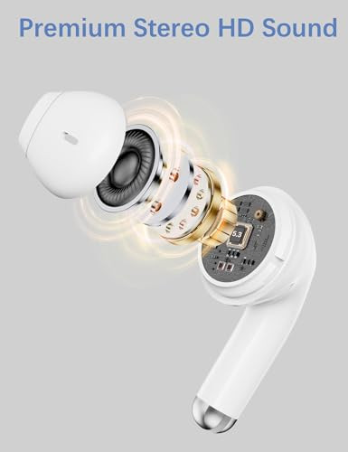 Bluetooth Headphone Small Ear Bud for Women Girls Workout Sports Earphones 5.3 - Picture 4 of 8