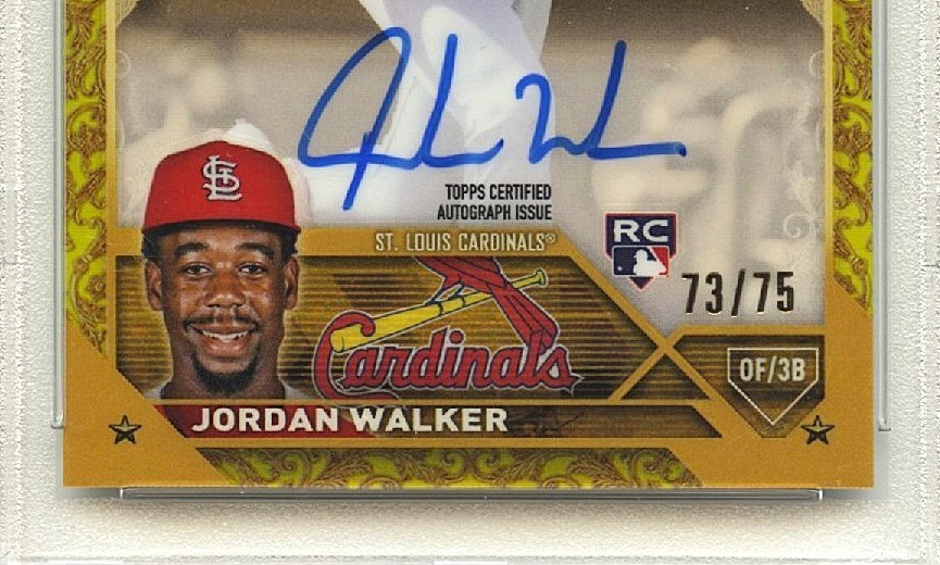 JORDAN WALKER 2023 GILDED COLLECTION GOLD ETCH/AUTO-YELLOW #CGAJW PSA 10 GEM  MT view 3