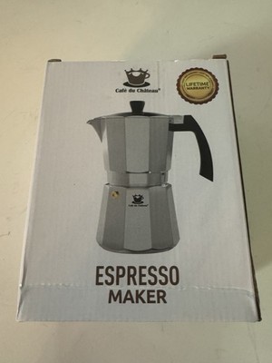 Cafe Du Chateau Manual Espresso Maker Greca Style Stovetop Coffee Pot