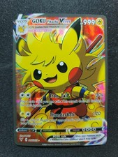 PIKACHU GOKU Vcos Cosplay Holo Prism Custom Fan Full Art Card Pokemon 