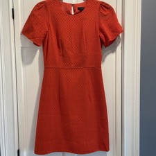 J Crew Red Eyelet Dress Short Sleeve 00