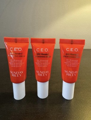 Sunday Riley CEO Vitamin C Brightening Serum 5 ml .17 oz Travel Size NEW X3
