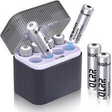 Rechargeable Lithium AA Batteries with Fast Charger 8 Pack 1.5V 3600mWh High ...