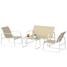 Outsunny Set da Giardino 4 Pezzi con Divano e Poltrone