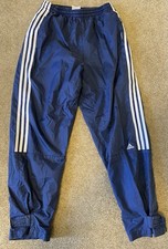 Women s Adidas M Blue Lined Track Pants Stretch Waist And Legs