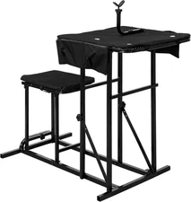 Foldable Shooting Table Seat Set Height Adjustable Hunting Gun Rest 