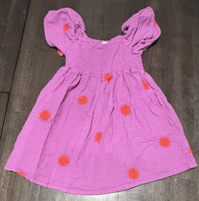 Cat & Jack Toddler Girls' 4T Dress Smock Top Flower Purple Orange