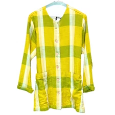 Ace & Jig Women's Yellow & Green Plaid Evening Jacket