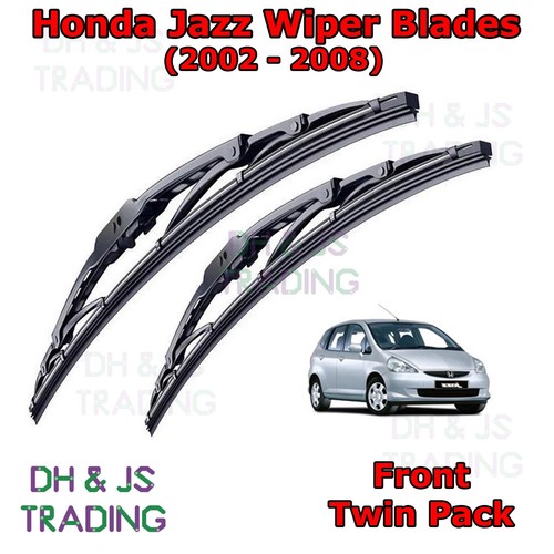 (0208) Honda Jazz MK1 Front Wiper Blades Windscreen 20"15" Hook Type