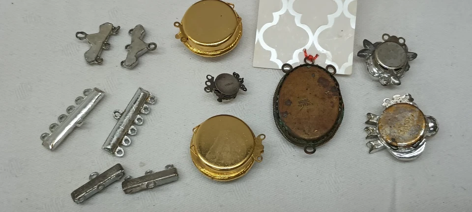 Vintage Clasps Costume Jewelry Repair Necklace, Bracelet, 9 Pcs #E1133 Mosaic - Image 4 of 4