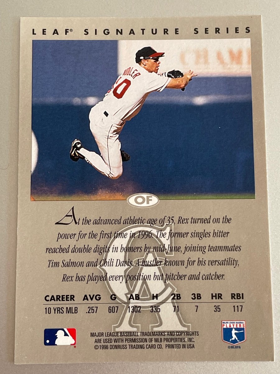 1996 Leaf Signature Series Auto Bronze Rex Hudler Autographed
