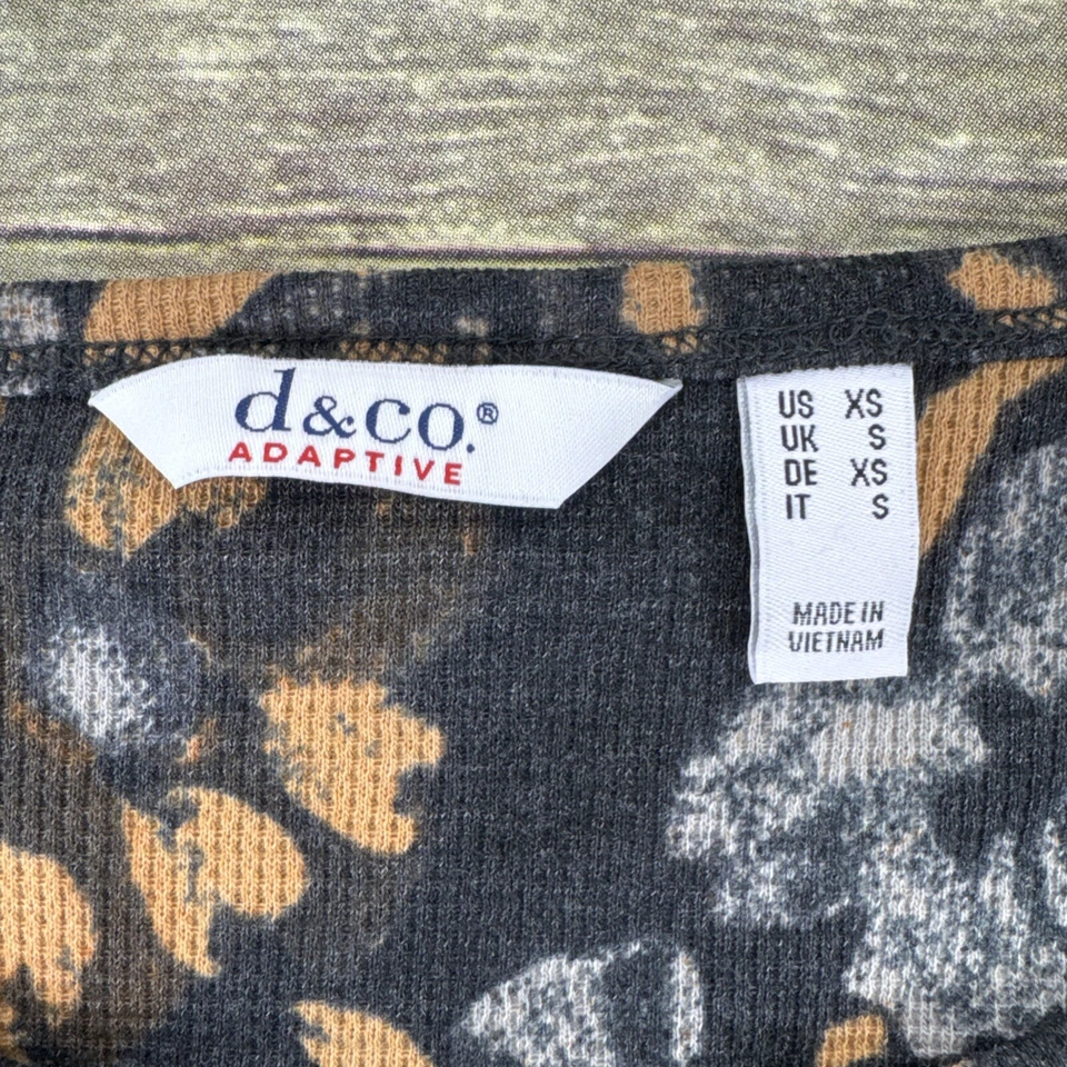 Top Denim & Co Adaptable Estampado Tejido Waffle Cuello Dividido Talla XS Manga Larga QVC Foto 4 de 4