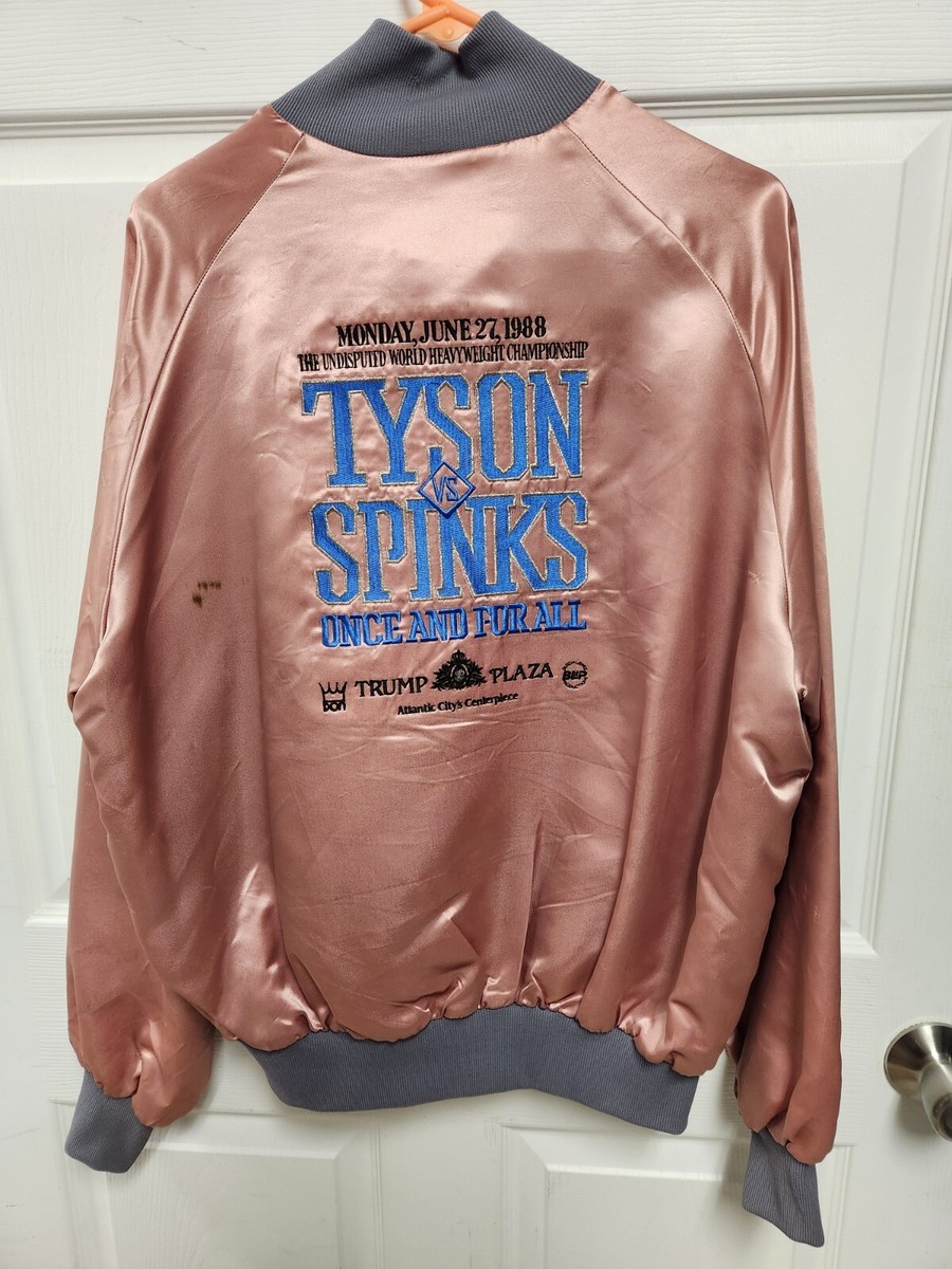 希少 1988 Tyson vs Spinks ナイロンスタジャン A-1291 Mike Tyson vs Michael Spinks 1988 XL Pink Fight Jacket