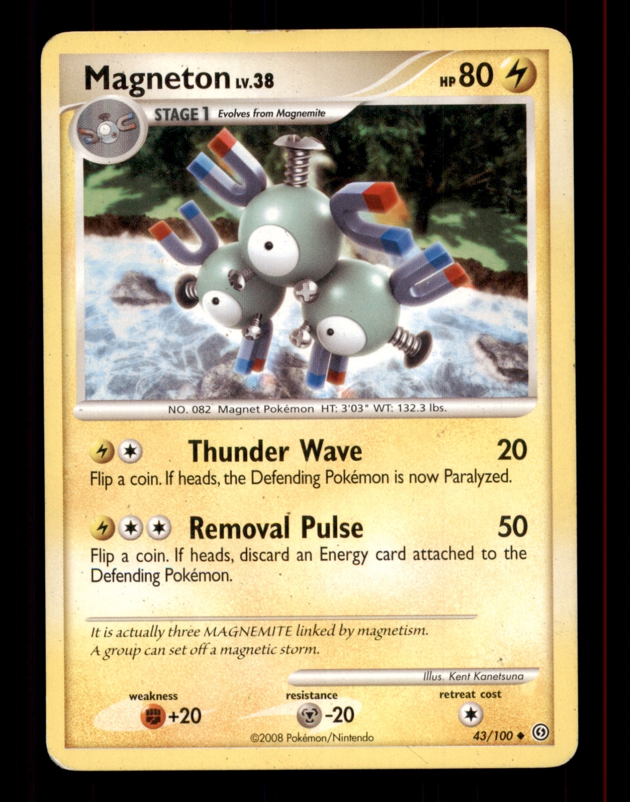 2X Pokemon Card Magneton LV.36 Stormfront 43/100 PLAYED Non-Holo Uncommon TCG!!!
