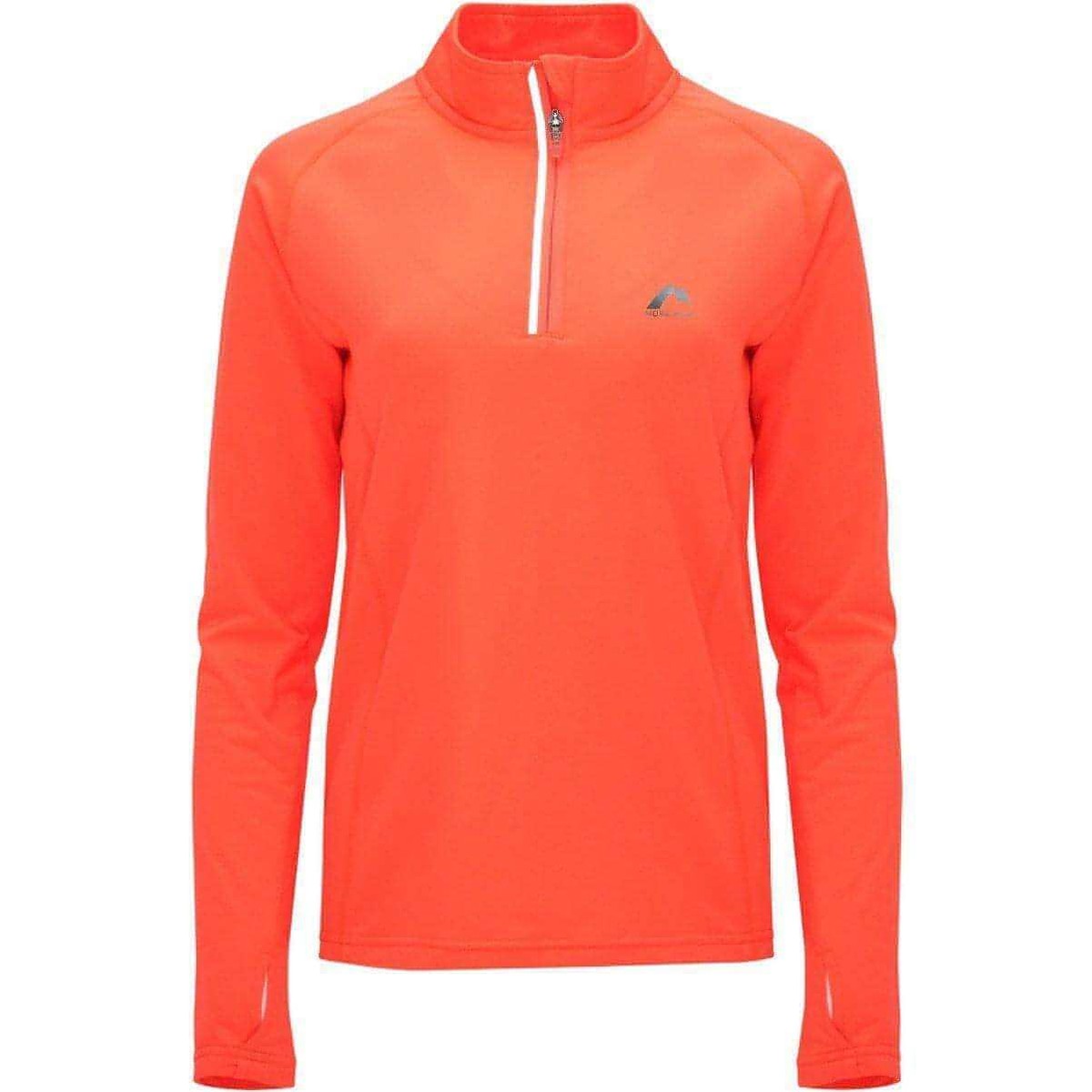 More Mile Vivid Womens Running Top Orange Long Sleeve Half Zip Run Hi Vis  Jersey