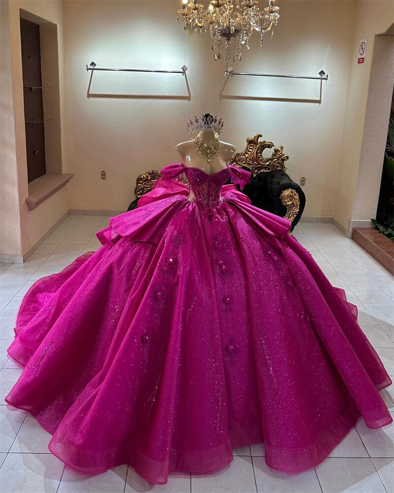princess hot pink tiered tulle prom dress Wedtrend Women Hot Pink Tiered A Line Princess Prom Dress with Pleated   Wedtrend UK