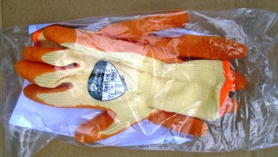 Polyco Reflex T orange - Latex beschichtete Handschuhe -860T, 1 Packung mit 12 Paar Größe 8