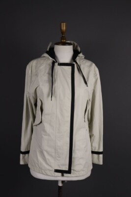 Bimba Y Lola White Desigber Full Zip Hooded Jacket Size XS