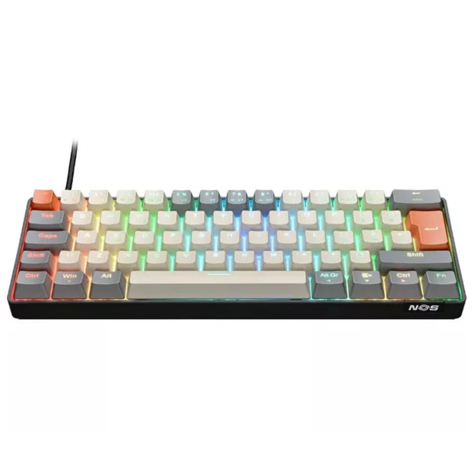 Nos C450 Mini Pro RGB Gaming Keyboard Mechanical Wired 1973 Qwerty Layout Uk