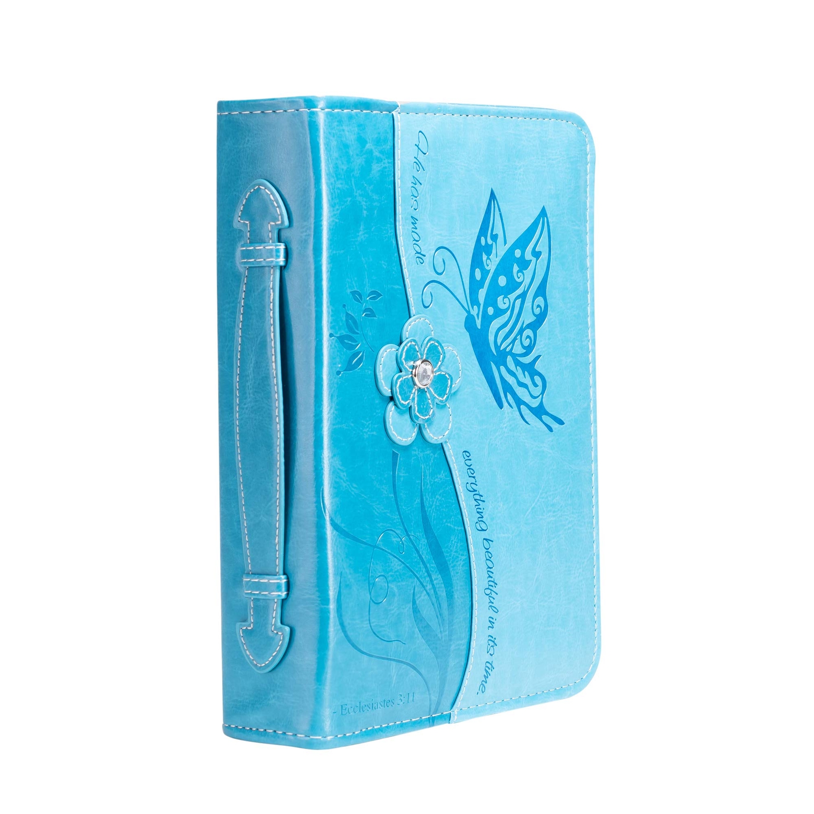 Teal Blue XL Butterfly Bible Cover Extra Large Size-image